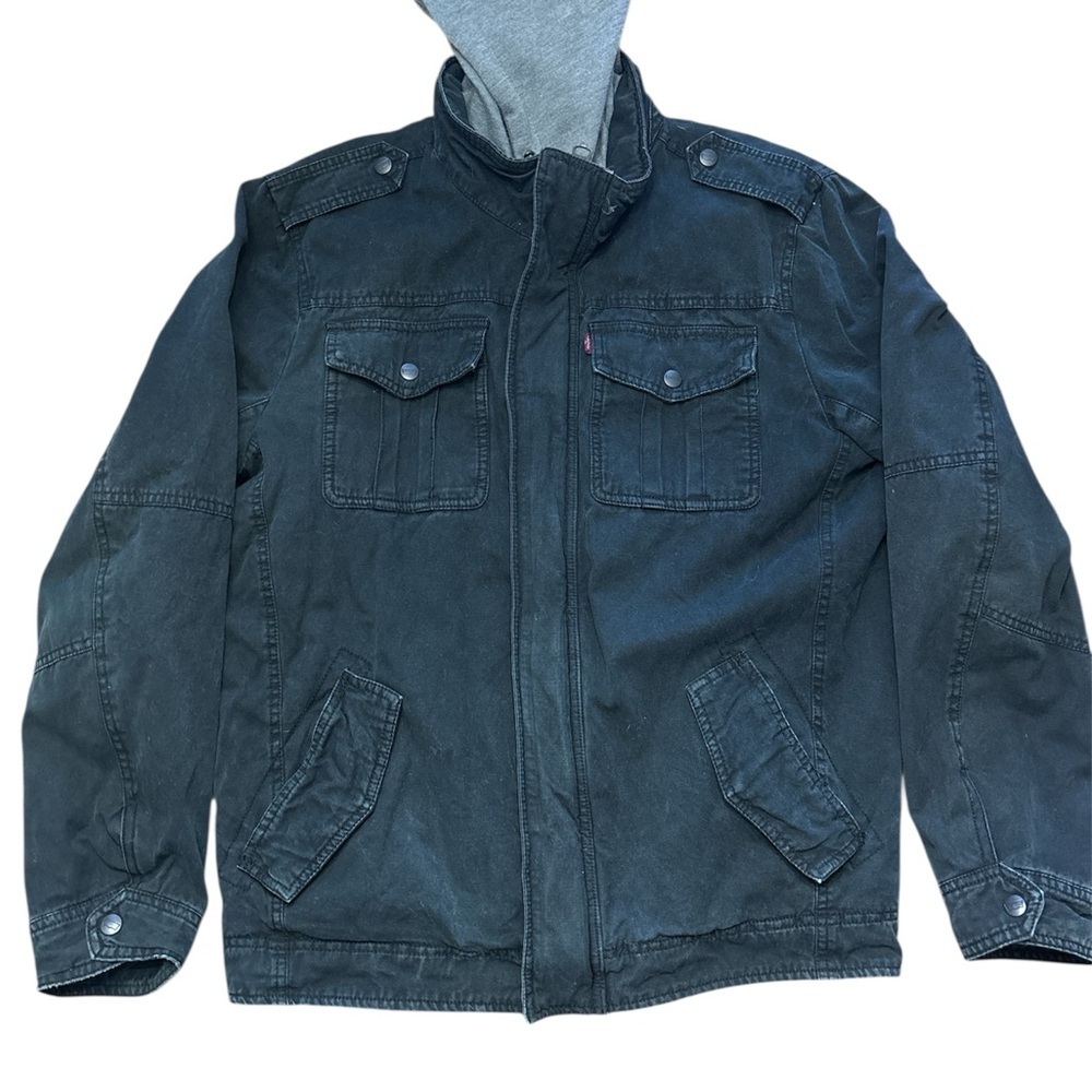 Levi's Layered Look Zip & Snap Front Hooded Men's Trucker Jacket
